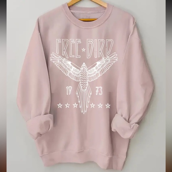 Free Bird Eagle Print Crew Neck Sweatshirt - Casual Polyester Blend. Size XL - Picture 1 of 1